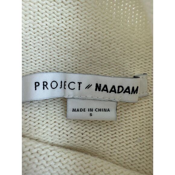 Project Naadam Women's Ruffle Cream Ivory Sweater Cotton Acrylic Size S - Picture 5 of 12